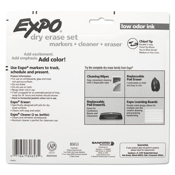 EXPO® Low-odor Dry Erase Marker Starter Set, Broad Chisel Tip, Assorted Colors, 4-set freeshipping - TVN Wholesale